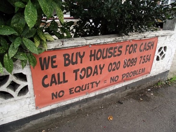 Speculator's banner, Greenford Road, London Borough of Ealing (photo Albertina McNeill 2014)